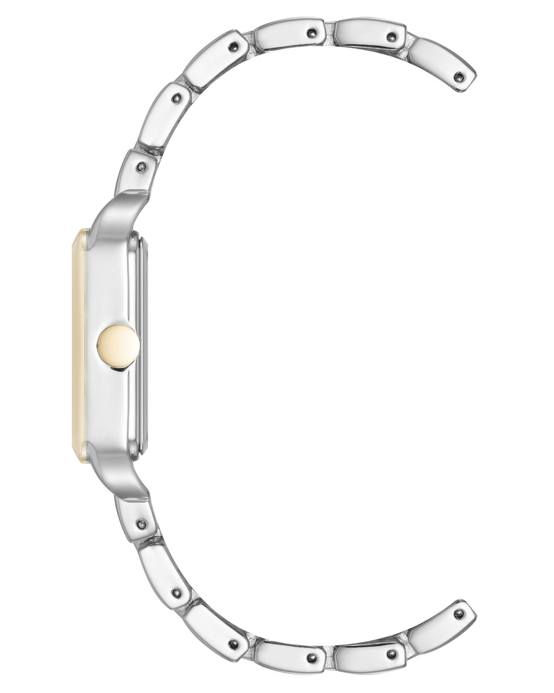 Nine West Womens Square Two-Tone Bracelet Watch