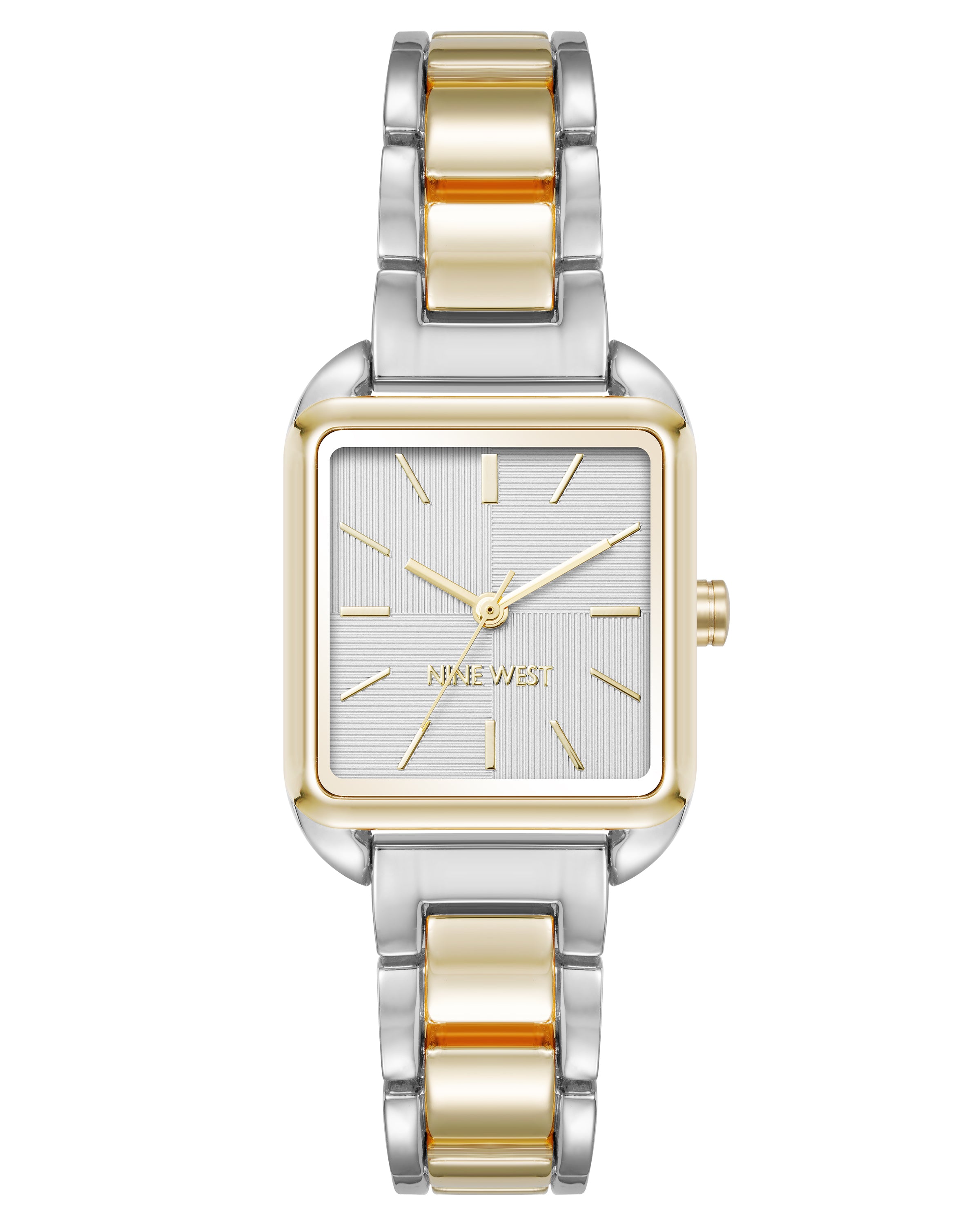 Nine West Womens Square Two-Tone Bracelet Watch