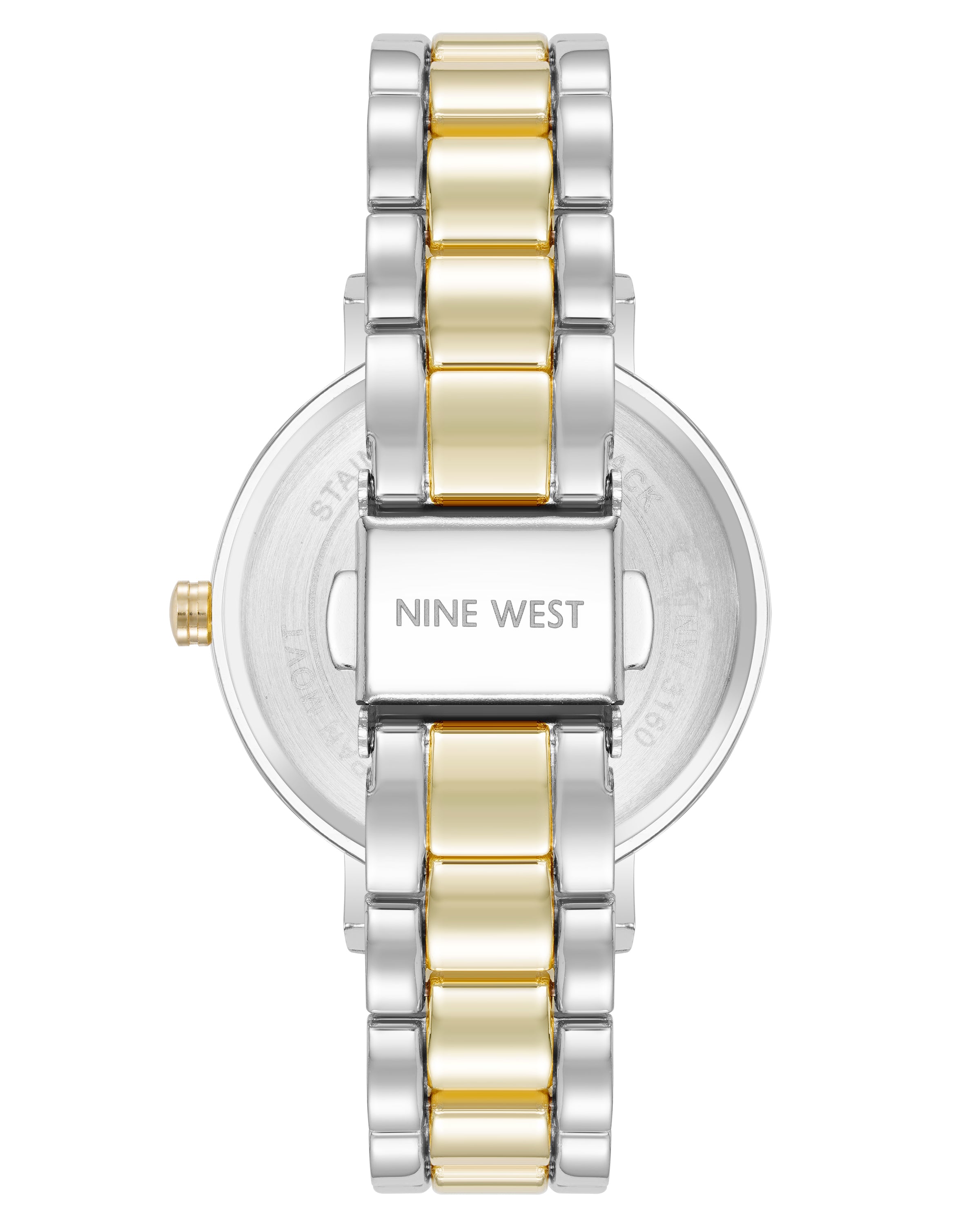 Nine West Womens Round Two-Tone Bracelet Watch