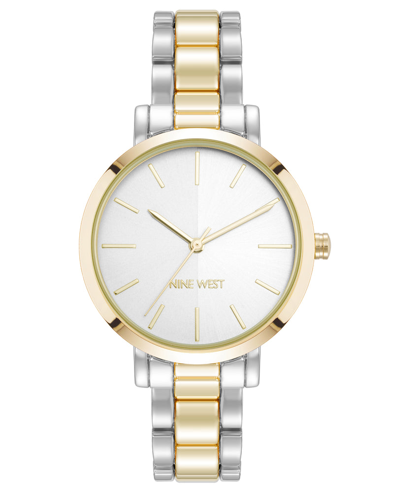 Nine West Womens Round Two-Tone Bracelet Watch