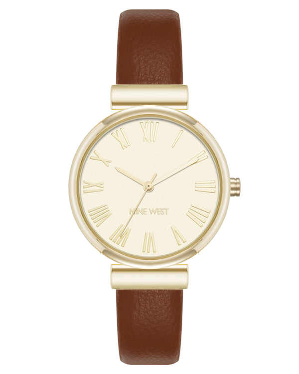 Nine West Womens Round Strap Watch