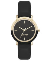 Nine West Womens Round Silicone Strap Watch
