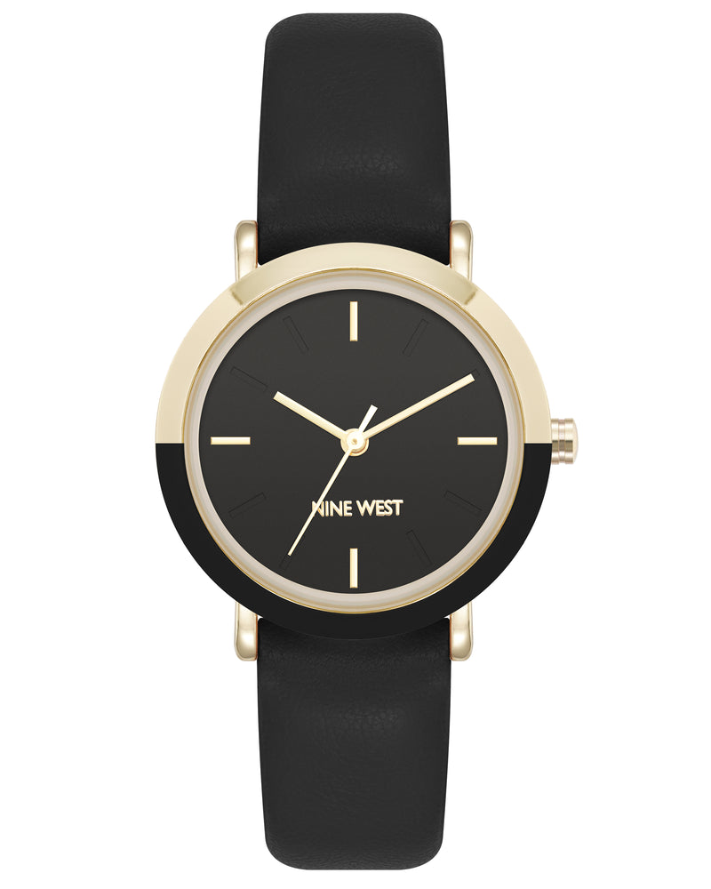 Nine West Womens Round Silicone Strap Watch