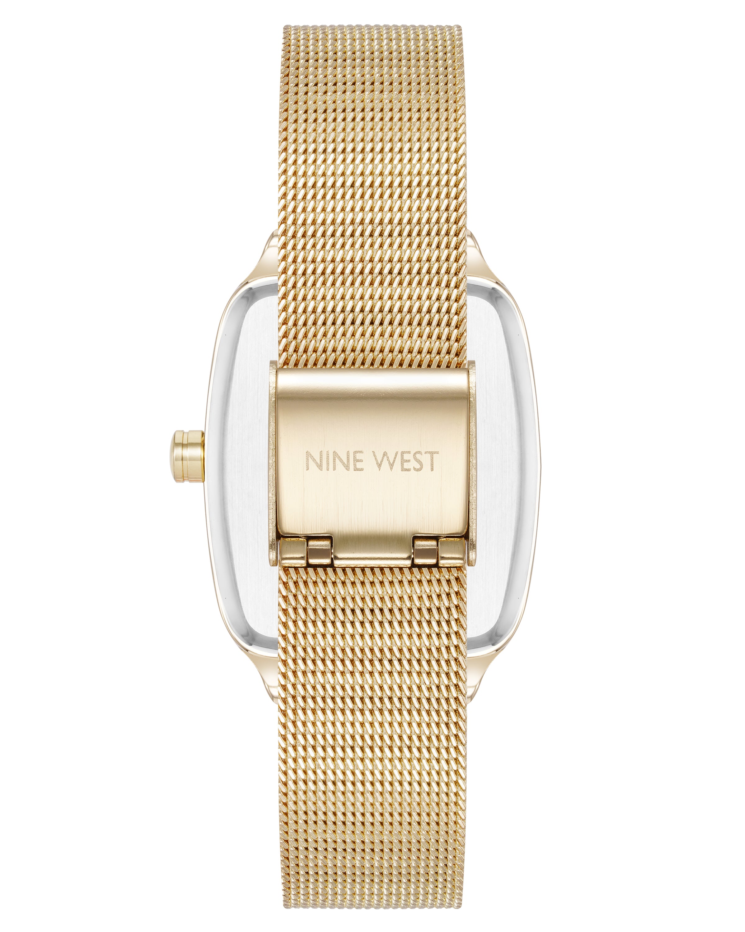 Nine West Womens Square Mesh Watch