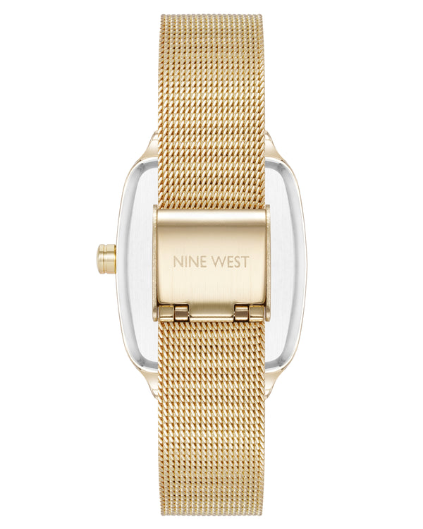Nine West Womens Square Mesh Watch
