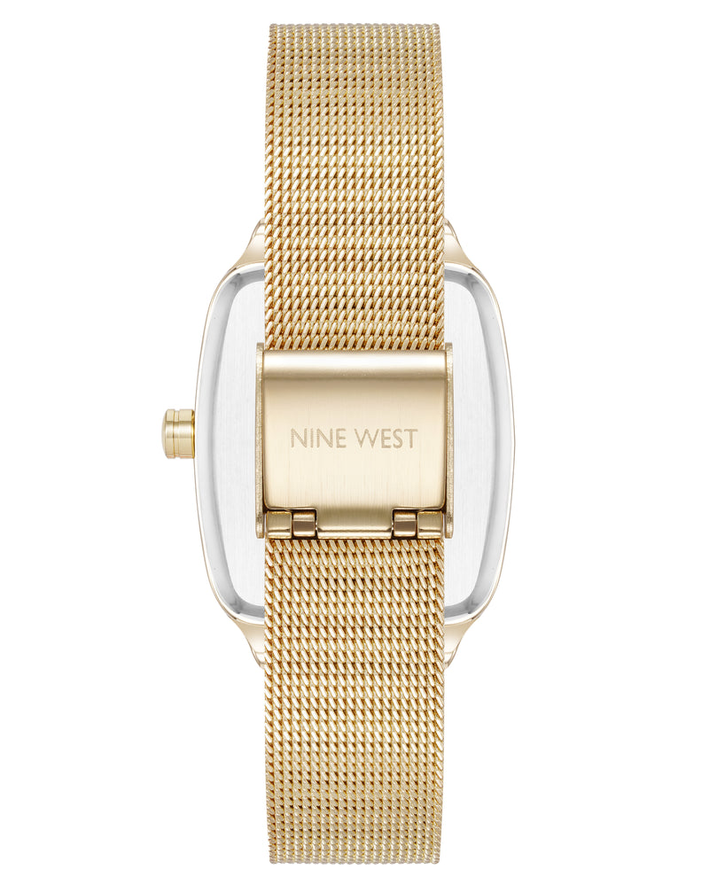 Nine West Womens Square Mesh Watch