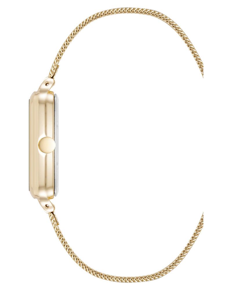 Nine West Womens Square Mesh Watch