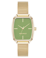Nine West Womens Square Mesh Watch