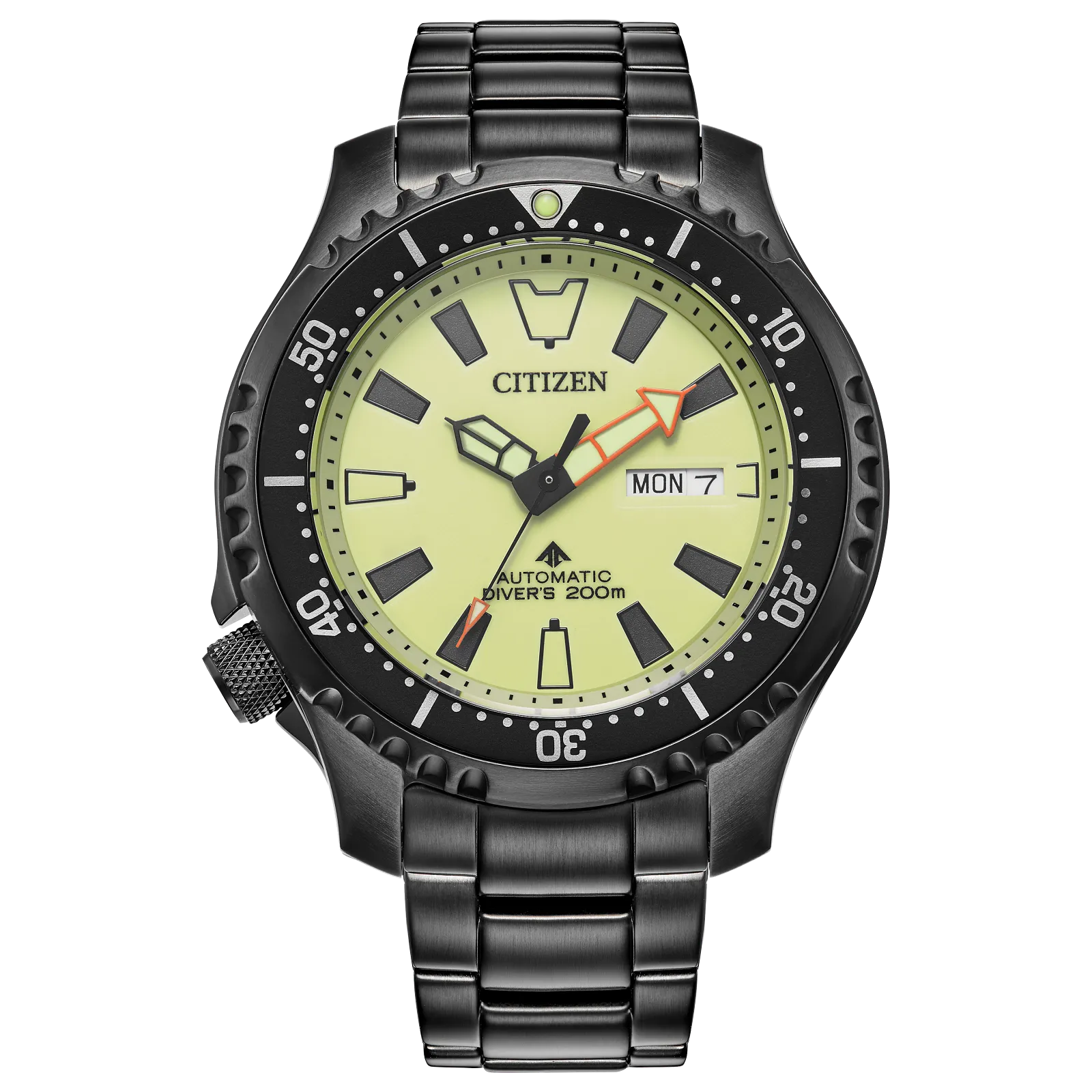 Citizen Mens Promaster Dive Automatic Watch - Black Stainless Steel Bracelet