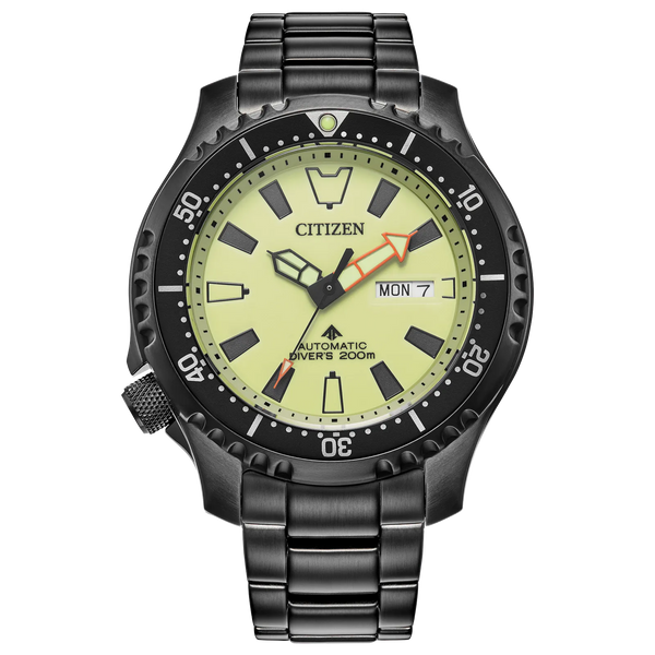 Citizen Mens Promaster Dive Automatic Watch - Black Stainless Steel Bracelet