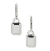 Nine West Silver-Tone Padlock Leverback Earrings