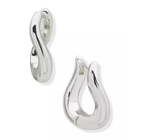 Nine West Silver-Tone Twisted Huggie Earrings