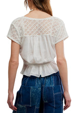 Free People Womens Gemma Embroidered Top