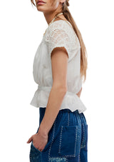 Free People Womens Gemma Embroidered Top