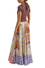 Free People Womens Santa Eulalia Printed Maxi Skirt