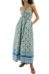 Free People Womens Sorrento Stroll Printed Maxi Dress