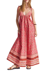 Free People Womens Sorrento Stroll Printed Maxi Dress