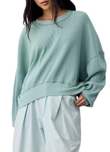 Free People Womens Skyline Thermal Long Sleeve T-Shirt