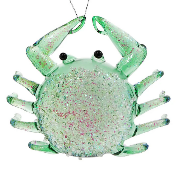 C&F Home Seafoam Glitter Crab Ornament