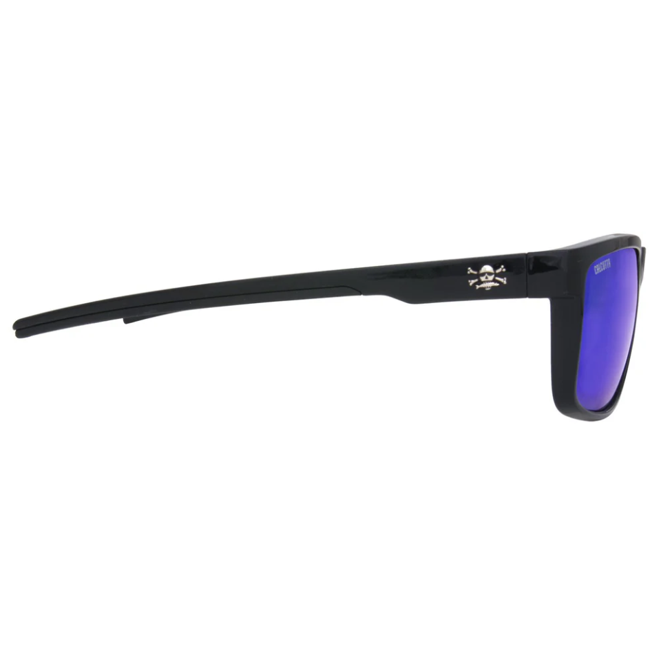 Calcutta Palma Sola Shiny Black Frames - Blue Mirror Lens - Polarized Sunglasses