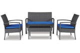 Ashley Furniture Alina Outdoor Resin Wicker Conversation Set - 4 Piece