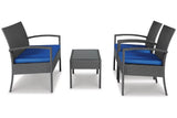 Ashley Furniture Alina Outdoor Resin Wicker Conversation Set - 4 Piece