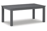 Ashley Furniture Fynnegan Nuvella Outdoor Loveseat with Coffee Table