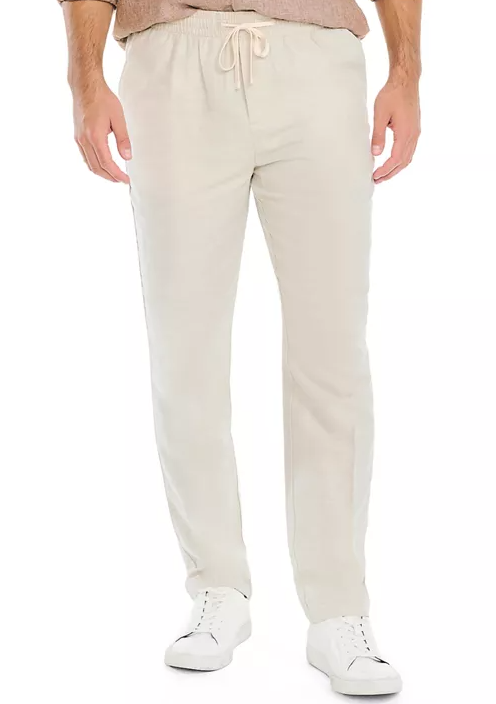 Nautica Mens Linen Drawstring Pants