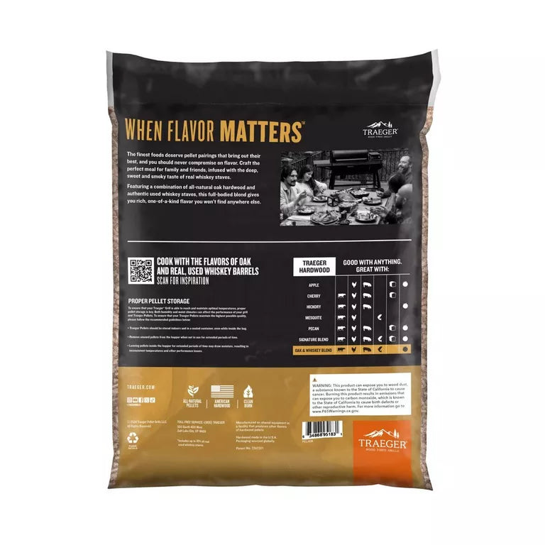 Traeger Oak & Whiskey Blend Pellets - 20 lbs.