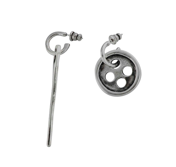 UNOde50 Silver-Plated Needle And Button Earrings