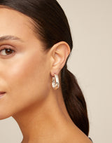 UNOde50 On Our Mind Silver-Plated Wide Hoop Earrings