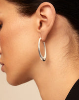 UNOde50 Orbit Silver-Plated Oval Hoop Earrings