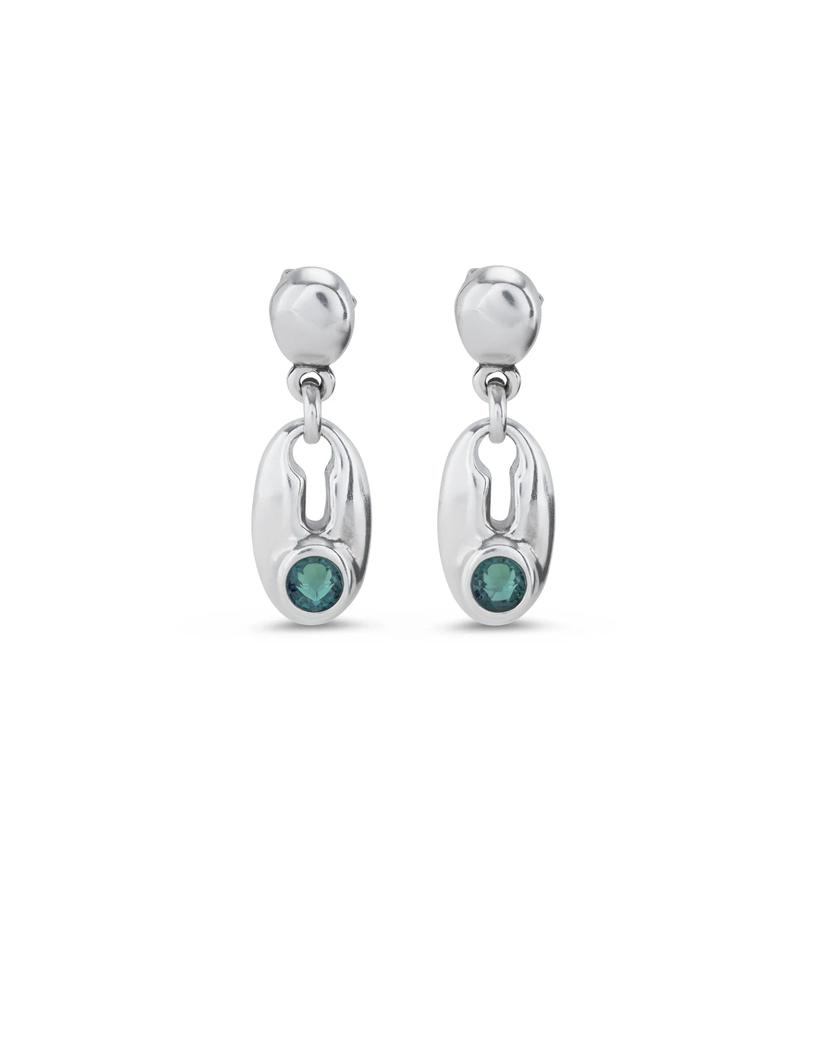 UNOde50 Thankful Green Crystal Drop Earrings