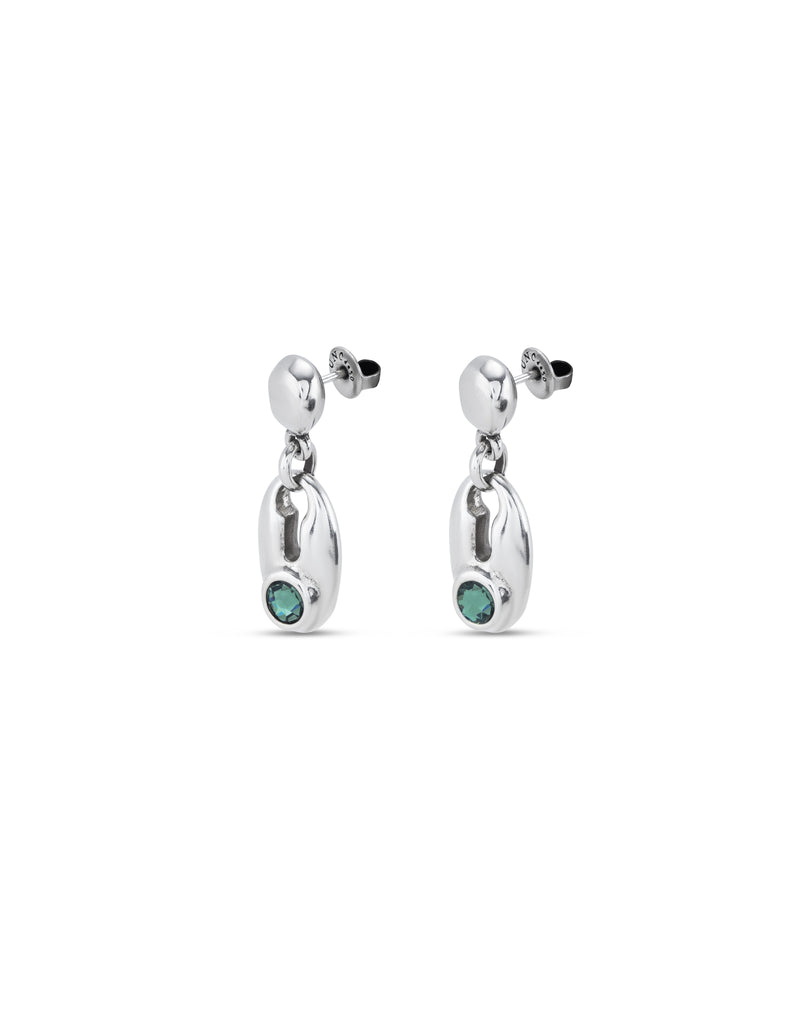 UNOde50 Thankful Green Crystal Drop Earrings