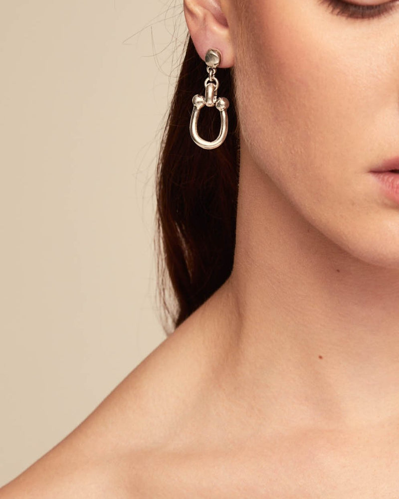 UNOde50 Serotonin Silver-Plated Link Earrings