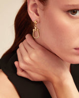 UNOde50 Youthful Gold-Plated Medium Sized Link Drop Earrings