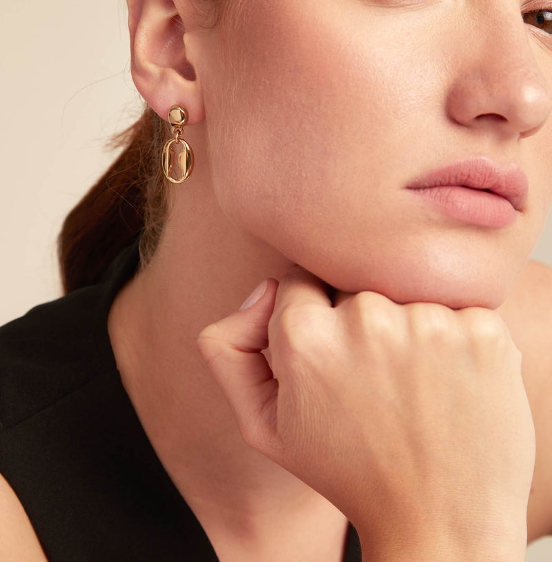 UNOde50 Thankful Gold-Plated Drop Earrings