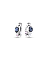 UNOde50 Vital Silver-Plated Multicolor Crystal Hoop Earrings