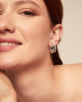UNOde50 Vital Silver-Plated Multicolor Crystal Hoop Earrings