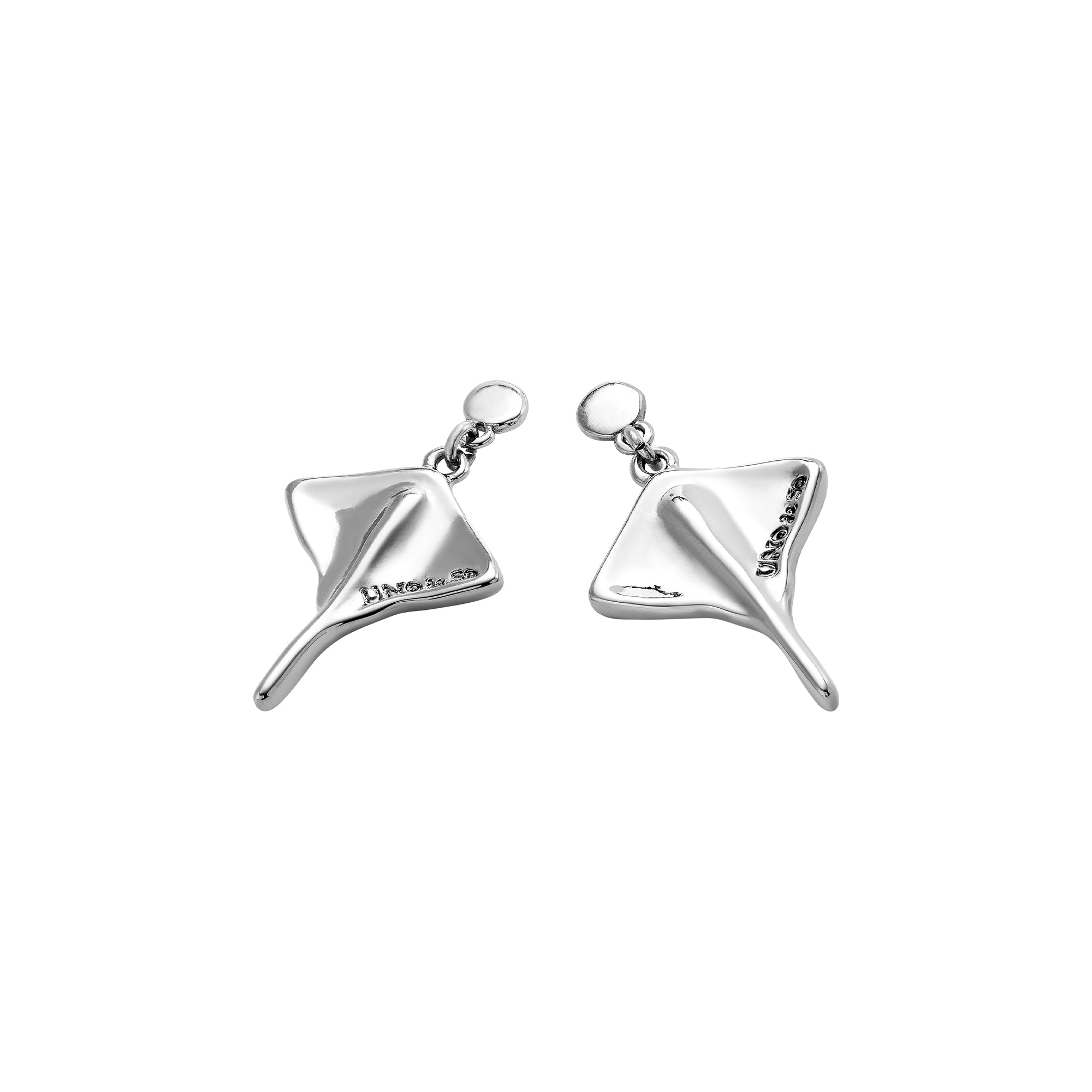 UNOde50 Ser Majestuosa Silver-Plated Manta Ray-Shaped Earrings