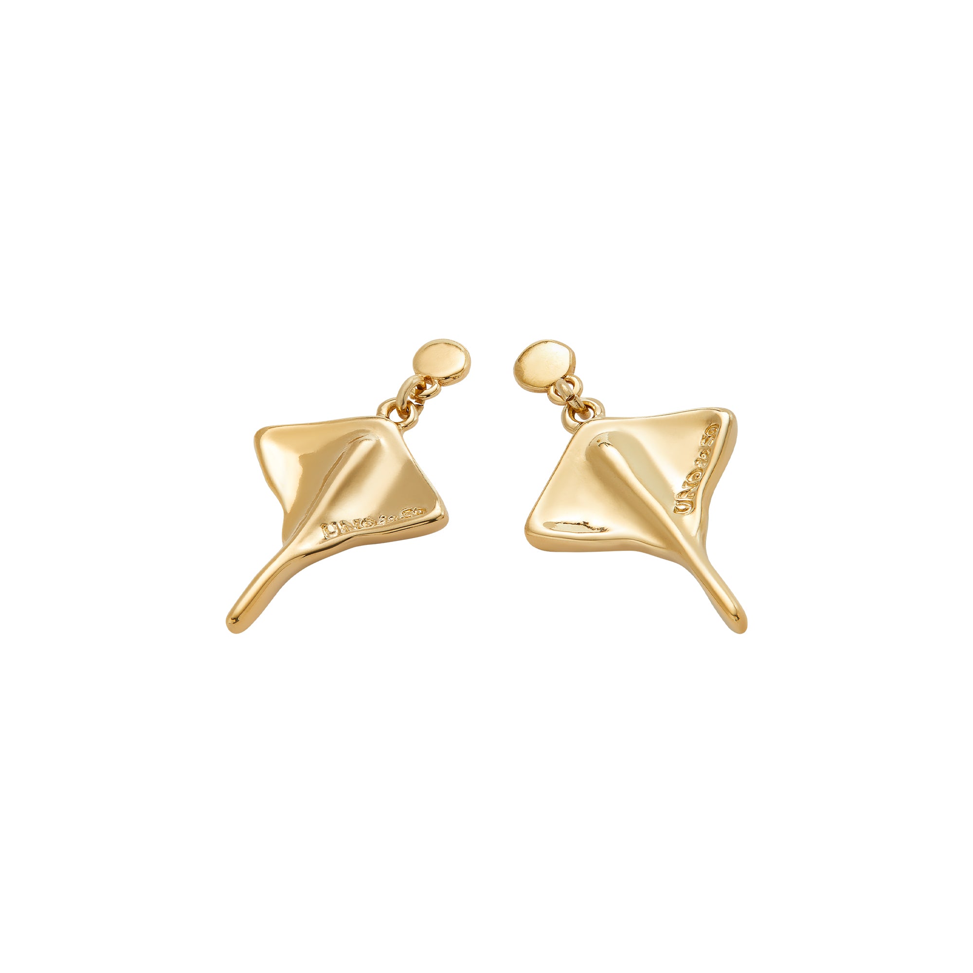 UNOde50 Ser Majestuosa Gold-Plated Manta Ray-Shaped Earrings
