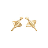 UNOde50 Ser Majestuosa Gold-Plated Manta Ray-Shaped Earrings
