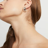 UNOde50 Ser Original Silver-Plated Triple-Curve Stud Earrings