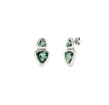UNOde50 Ser Camaleónica Drop Earrings With Two Green Crystals