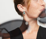 UNOde50 Ser Camaleónica Drop Earrings With Two Green Crystals