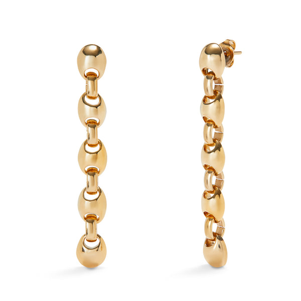 UNOde50 Ser Intrepida Gold-Plated Bead Link Earrings