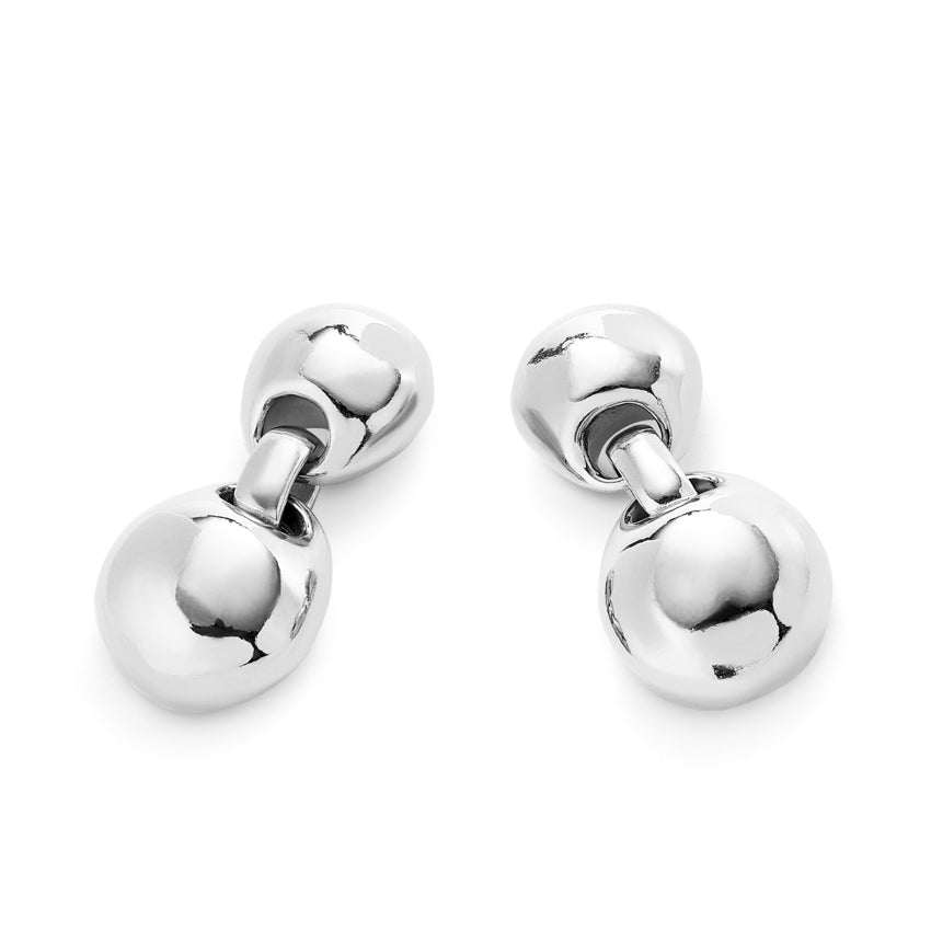 Unode50 Ser Intrepida Silver-Plated Two Bead Earrings