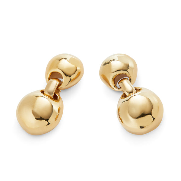 Unode50 Ser Intrepida Gold-Plated Two Bead Earrings