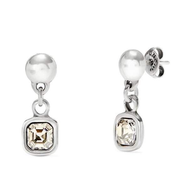 UNOde50 Ser Expresiva Silver-Plated Crystal Bead Drop Earrings