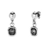 UNOde50 Ser Expresiva Silver-Plated Black Crystal Drop Earrings